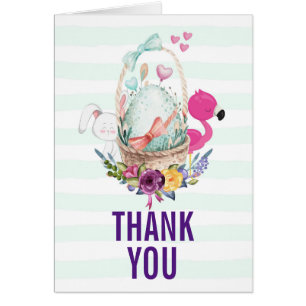 Baby Dusche dank Nesting Egg w/ Flamingo & Bunny