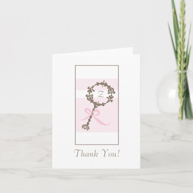 Baby Dusche Danke - Pink Rattle (Vorderseite)