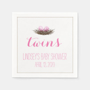 BABY-Dusche des Aquarell-Vogels Doppeldes nest-  Serviette