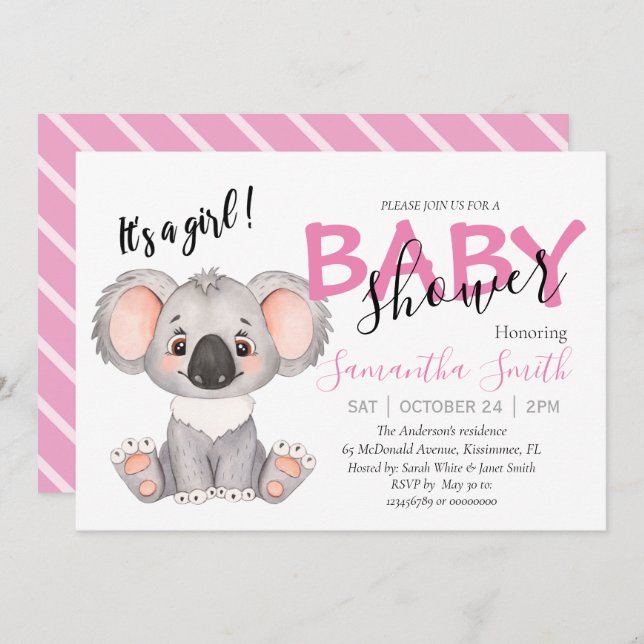 Baby Dusche Dschungelsafari Zootiere Ankündigung (Vorne/Hinten)