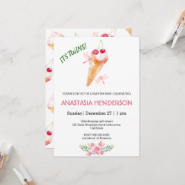 Baby Dusche Einladung. Es sind Zwillinge! Einladun