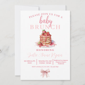 Baby Dusche Einladung - Pink Bow Brunch!