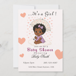 Baby Dusche Einladung schwarzes Baby Curry