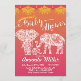 Baby-Dusche für Familien - Indische Inspiration -  Einladung