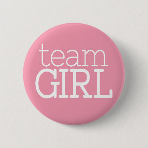 Baby-Dusche für Frauen - Team Pink Girl-Taste Button