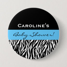 Baby-Dusche für Jungemodernen Zebra-individuellen Button