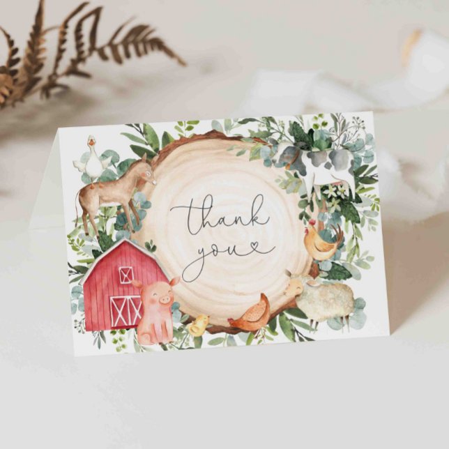 Baby-Dusche für Landtiere Danke Karte (Von Creator hochgeladen)