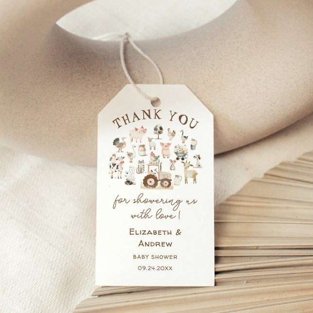 Baby-Dusche für Landtiere Geschenkanhänger (Von Creator hochgeladen)