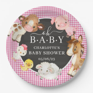 Baby-Dusche für Landtiere Pappteller