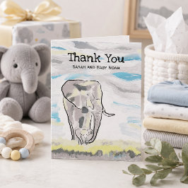 Baby-Dusche für Mama und Elefanten Dankeskarte
