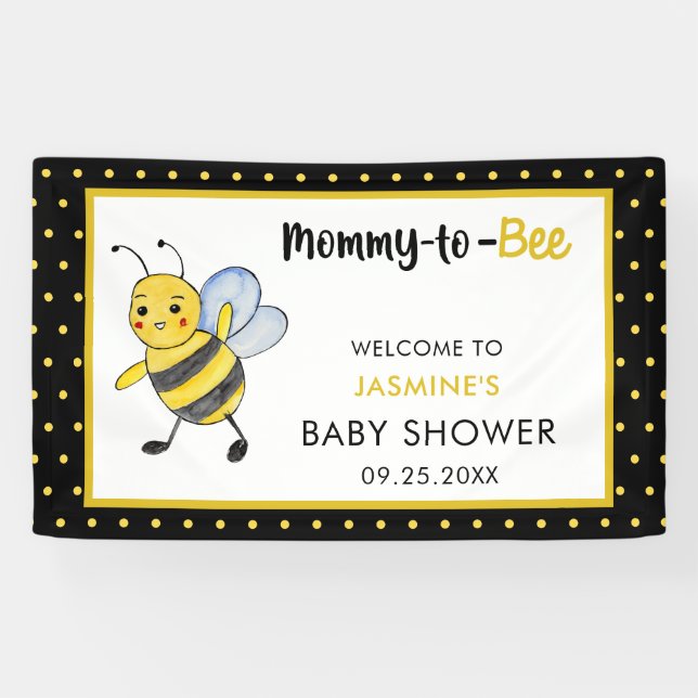 Baby-Dusche für Mommy-to-bie Niedlich Yellow Banner (Horizontal)