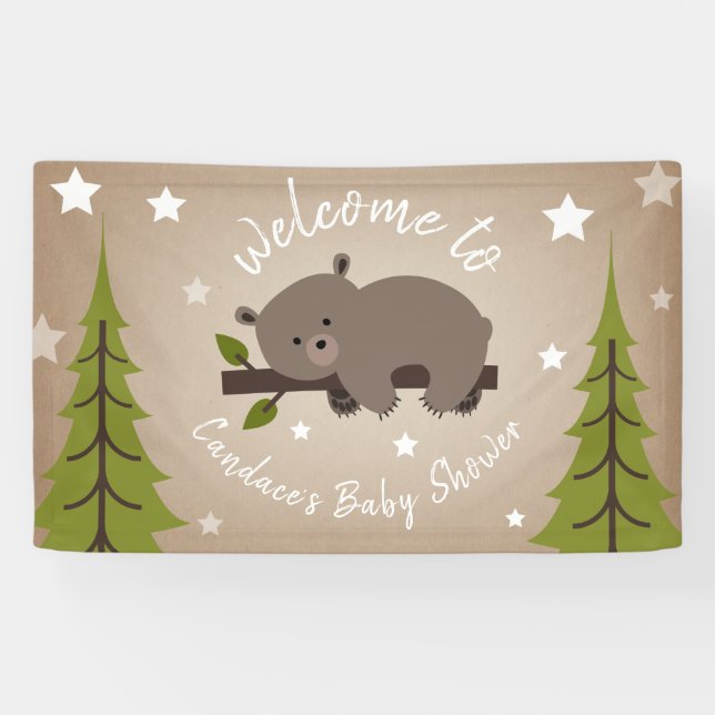 Baby-Dusche für Sleepy Bear Banner (Horizontal)