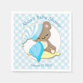 Baby-Dusche für Sleepy Bear Boy Serviette