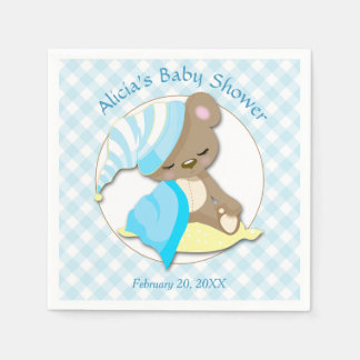 Baby-Dusche für Sleepy Bear Boy Serviette