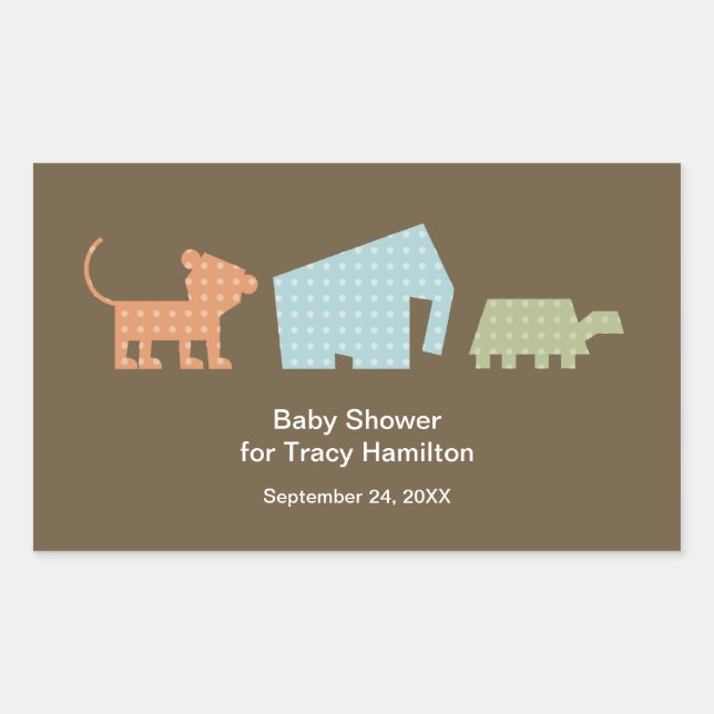 Baby-Dusche für Wildtiere Rechteckiger Aufkleber (Vorderseite)