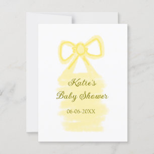 Baby Dusche gelb Bogen Wasserfarbe elegant Postkarte