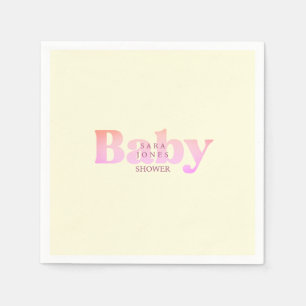 Baby Dusche Gelb & Rosa Serviette
