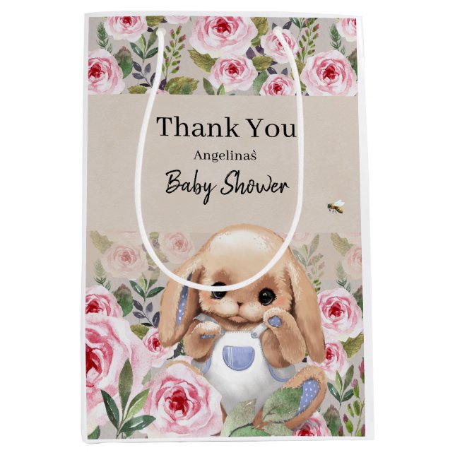 Baby Dusche Geschenktasche mit niedlichem Design. Mittlere Geschenktüte (Vorderseite)