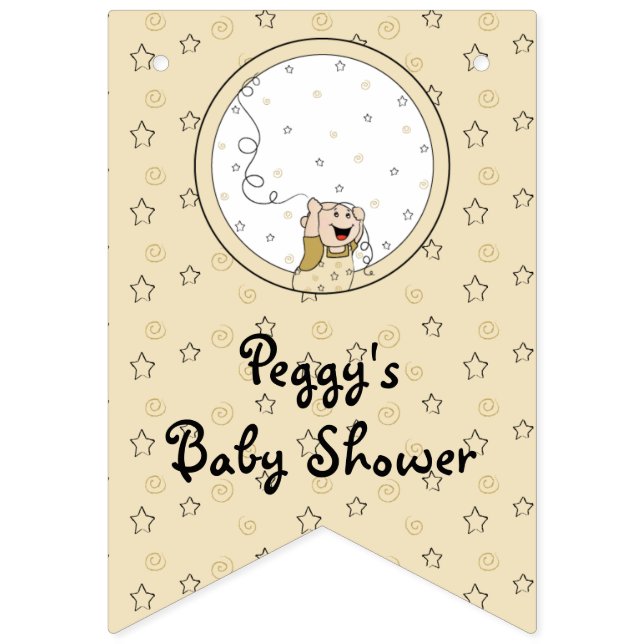 Baby Dusche Gold/Black Stars, Frack Banner (Sechzehnte Fahne)