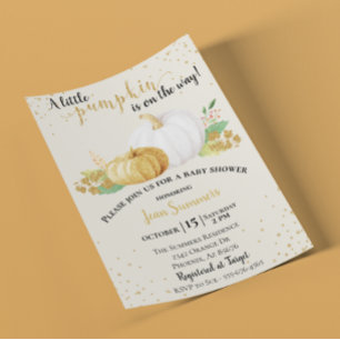 Baby Dusche Gold Glitzer White Pumpkin Herbst