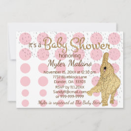 Baby Dusche Gold Pink White Baby Elephant Einladung
