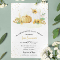 Baby Dusche Gold Sonnenblume Pumpkin Herbst