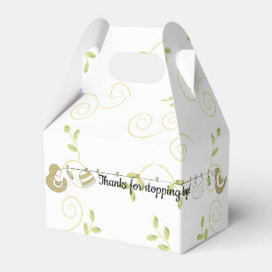 Baby Dusche Golden Birds Gable Favor Box Geschenkschachtel
