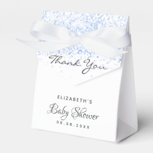 Baby Dusche hellblauer Glitzer Danke Geschenkschachtel