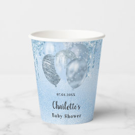 Baby Dusche hellblauer Tropfen Ballons Pappbecher