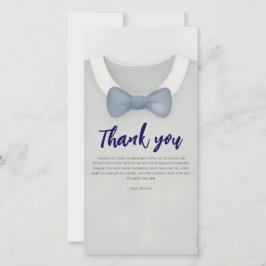 Baby Dusche Herbst blauer Bodysuit Dankeskarte