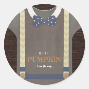 Baby Dusche Herbst blauer Bodysuit Runder Aufkleber