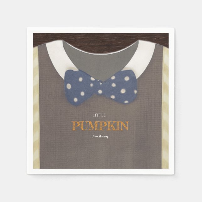 Baby Dusche Herbst blauer Bodysuit Serviette (Vorderseite)