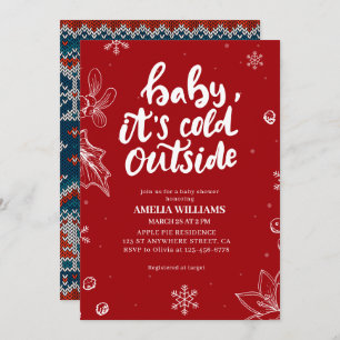 Baby-Dusche im Winter draußen kalt Einladung