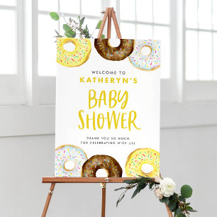 Baby Dusche in Gelb und Schokolade Poster