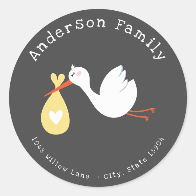 Baby-Dusche in großer Entfernung nach E-Mail-Adres Runder Aufkleber (Vorderseite)