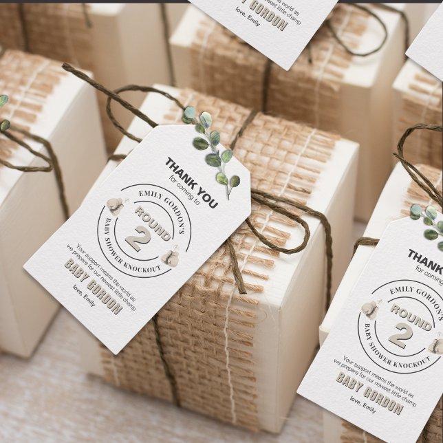 Baby Dusche Knockout Danke Tag Geschenkanhänger (Baby Shower Knockout Thank You Favour Tags)