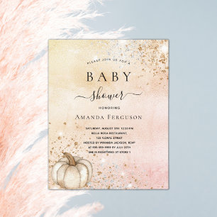 Baby Dusche Kürbis Rose Gold Einladung Flyer