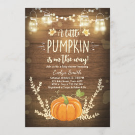 Baby Dusche laden Kleine Pumpkin Fall Holz rustika Einladung