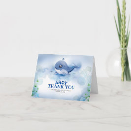 Baby Dusche Little Whale Blue Watercolor Dankeskarte