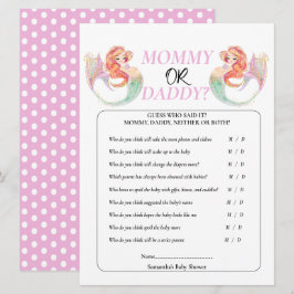 Baby Dusche Meerjungfrau. Mommy oder Daddy Einladung