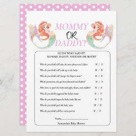 Baby Dusche Meerjungfrau. Mommy oder Daddy Einladung