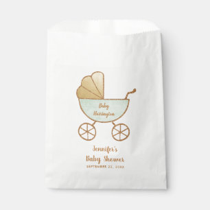 Baby Dusche Minze Retro Carriage Geschenktütchen