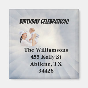 Baby Dusche mit Sky Blue Hintergrund einladen Magnet