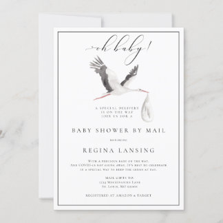 Baby-Dusche mit Sonderlieferung per Post Einladung