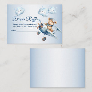 Baby Dusche Niedlich Baby Bear Pilot Blue Airplane Begleitkarte