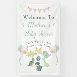 Baby Dusche Niedlich Dinosaur Mama Name Blau Banner