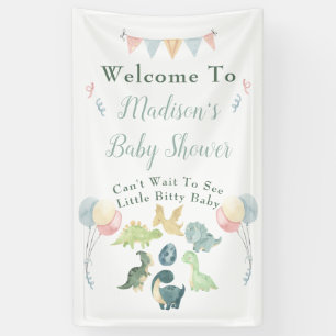Baby Dusche Niedlich Dinosaur Mama Name Blau Banner