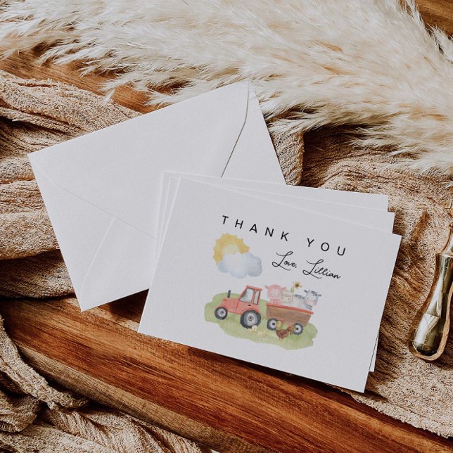 Baby-Dusche oder Geburtstag von Nutztieren Dankeskarte (Von Creator hochgeladen)