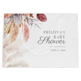 Baby Dusche Pampas Grass Tan Terracotta Große Geschenktüte