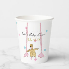 Baby Dusche Papier Cups "Gold Flamingo Baby " 8 oz Pappbecher